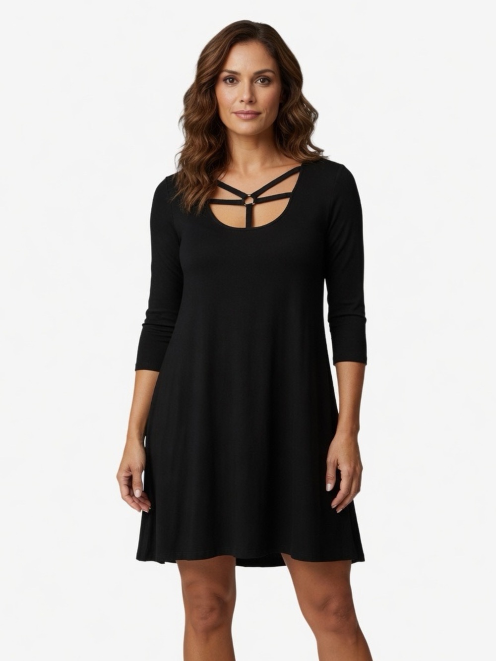 Gypsy Warrior Black Strappy Scoop Neck Mini Dress